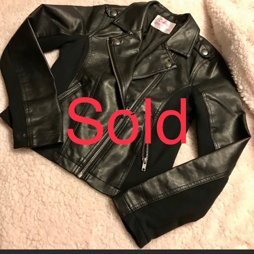 Justice Black Moto Jacket Girls 12/14